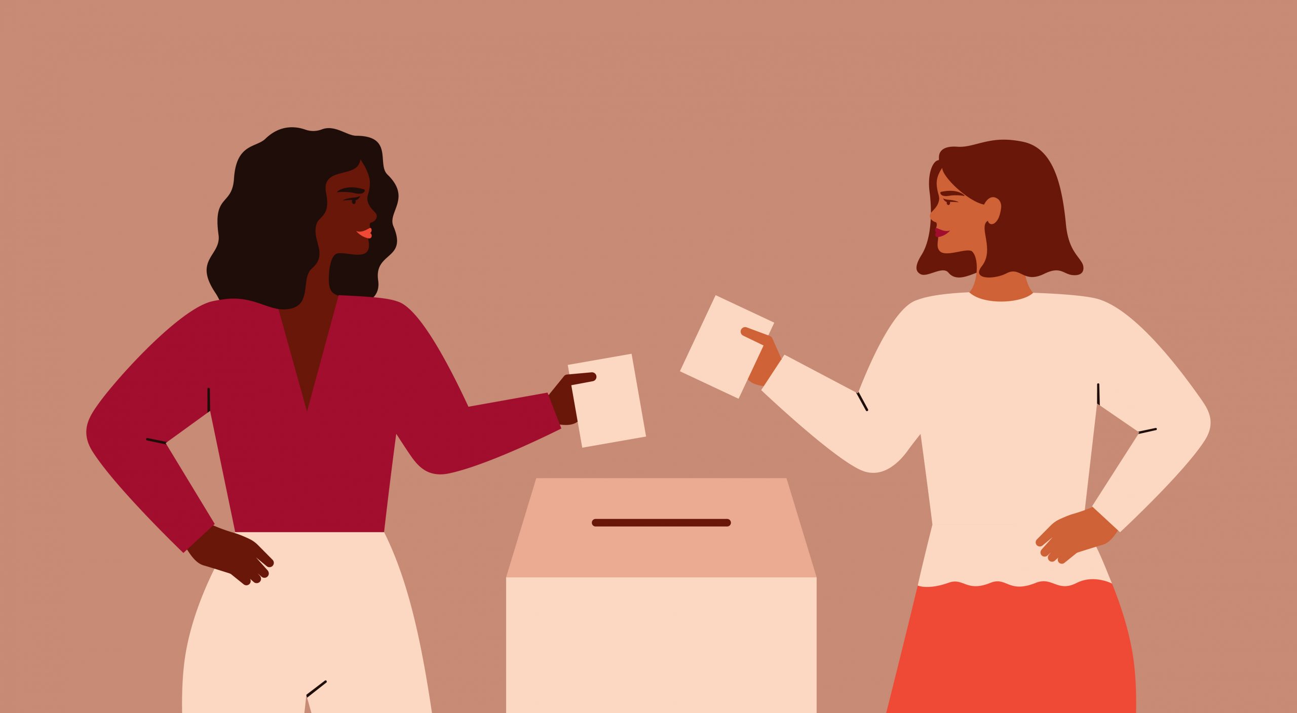 mujeres votando ilustración