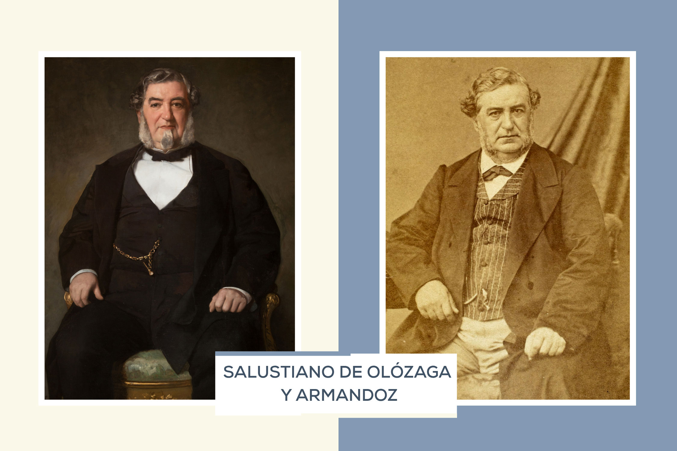 Comparación del retrato pictórico de Olózaga y de su fotografía