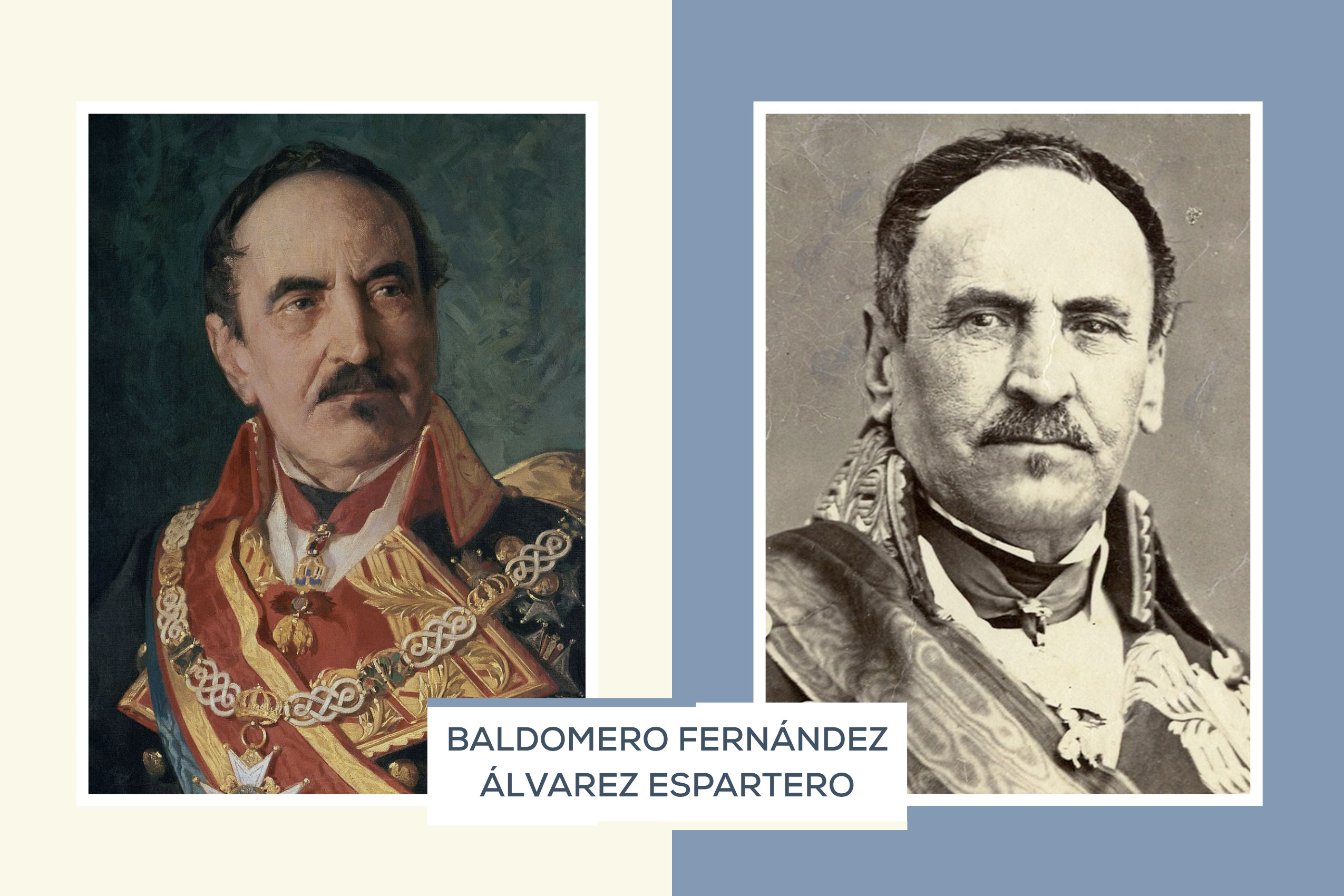 Comparación del retrato de Espartero y de su fotografía