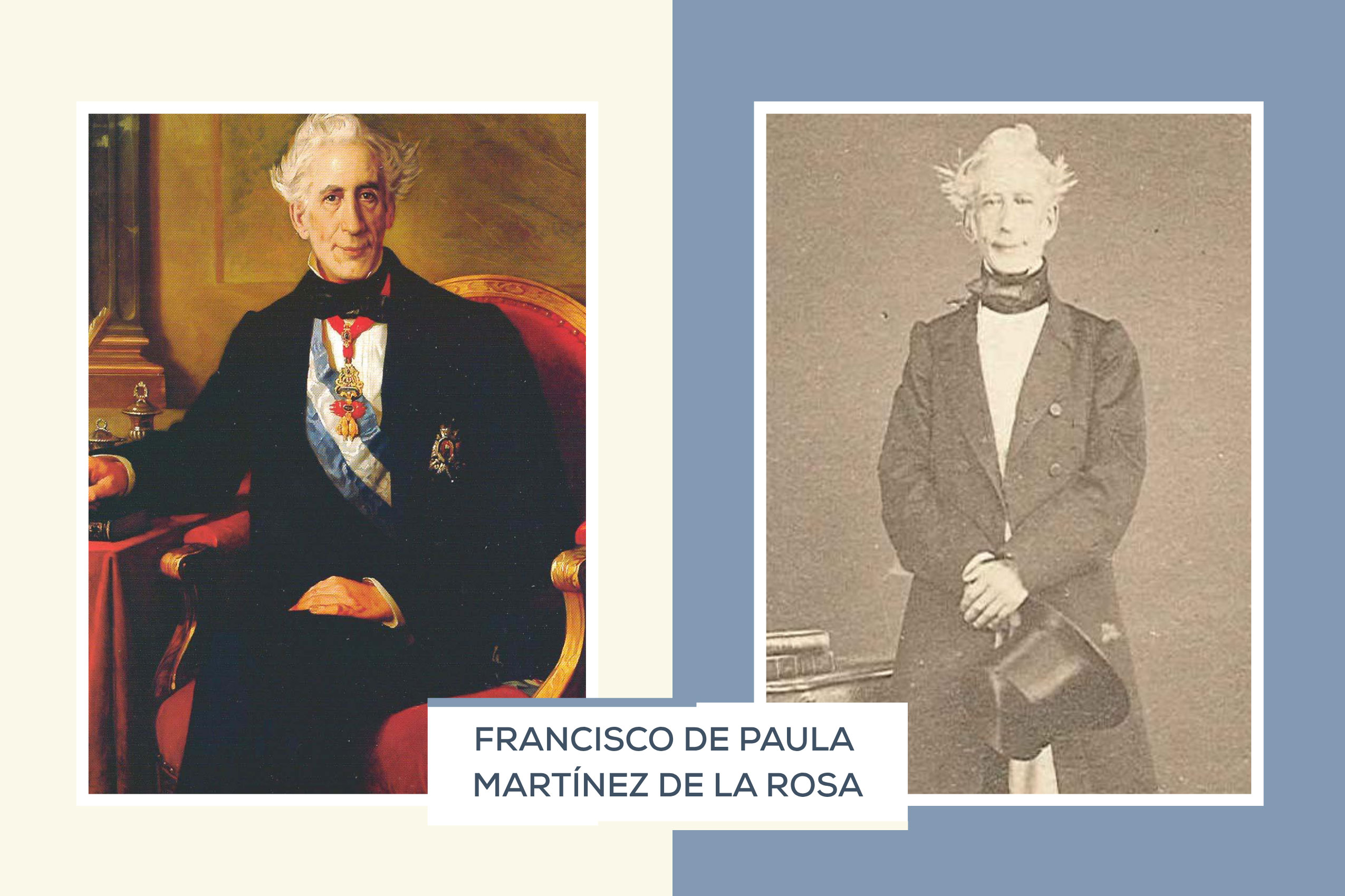 comparación del retrato pictórico de Martínez de la Rosa y su fotografía
